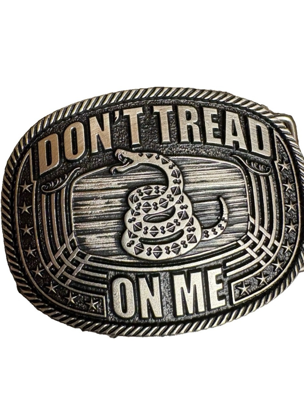 Montana Silversmiths Silver "Don't Tread On Me" Snake Belt Buckle